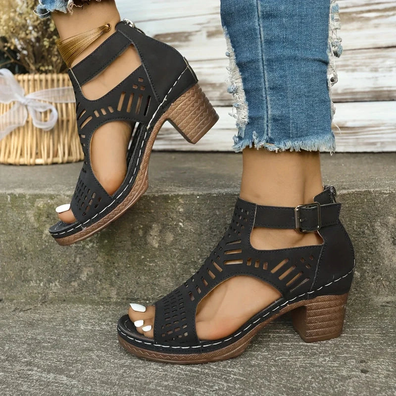 🌷💗Vielseitige Sandalen mit offener Zehenpartie und mittelhohem Absatz👠