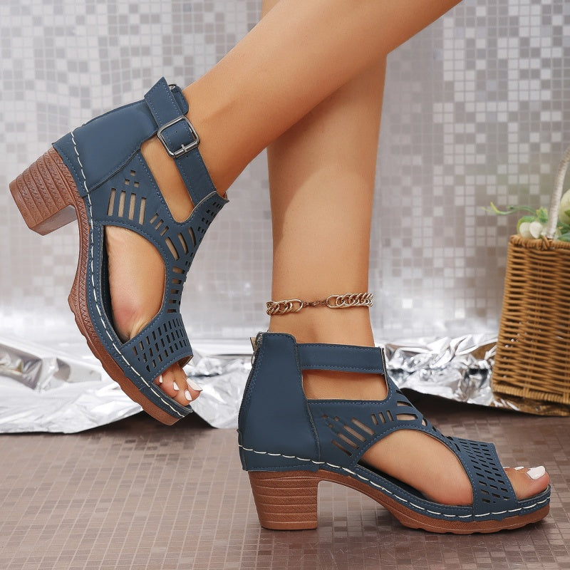 🌷💗Vielseitige Sandalen mit offener Zehenpartie und mittelhohem Absatz👠