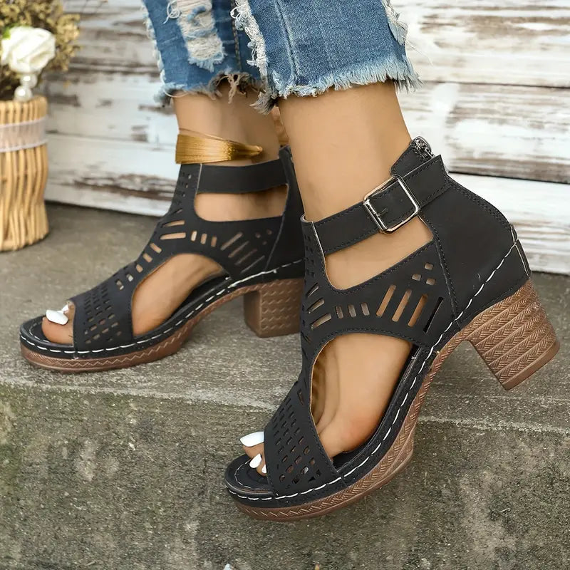 🌷💗Vielseitige Sandalen mit offener Zehenpartie und mittelhohem Absatz👠