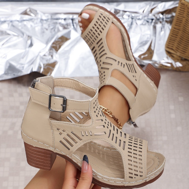 🌷💗Vielseitige Sandalen mit offener Zehenpartie und mittelhohem Absatz👠