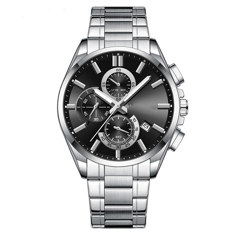 Herren-Edelstahl-Business-Armbanduhr