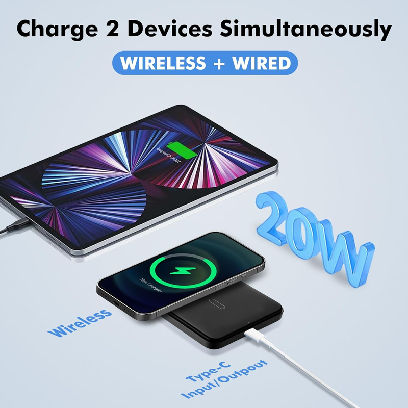 ⚡📱Magnetisches tragbares kabelloses Ladegerät mit LED-Anzeige