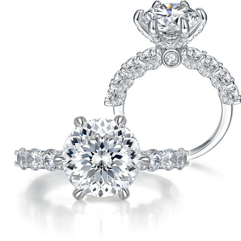 đGeschenk fĂŒr Sie | 5 Karat Mondlicht Sterling Silber Moissanit Ring