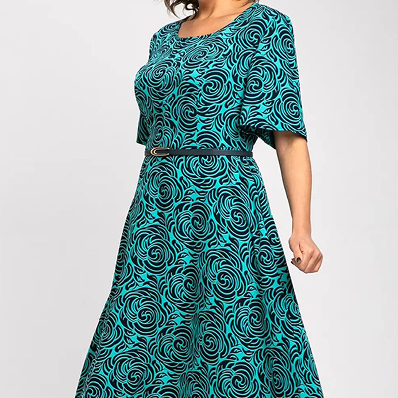2025 Neues elegantes extra langes Kleid mit Gürtel und Prints💥💥Befristetes Angebot: 50% Rabatt auf Bestellungen