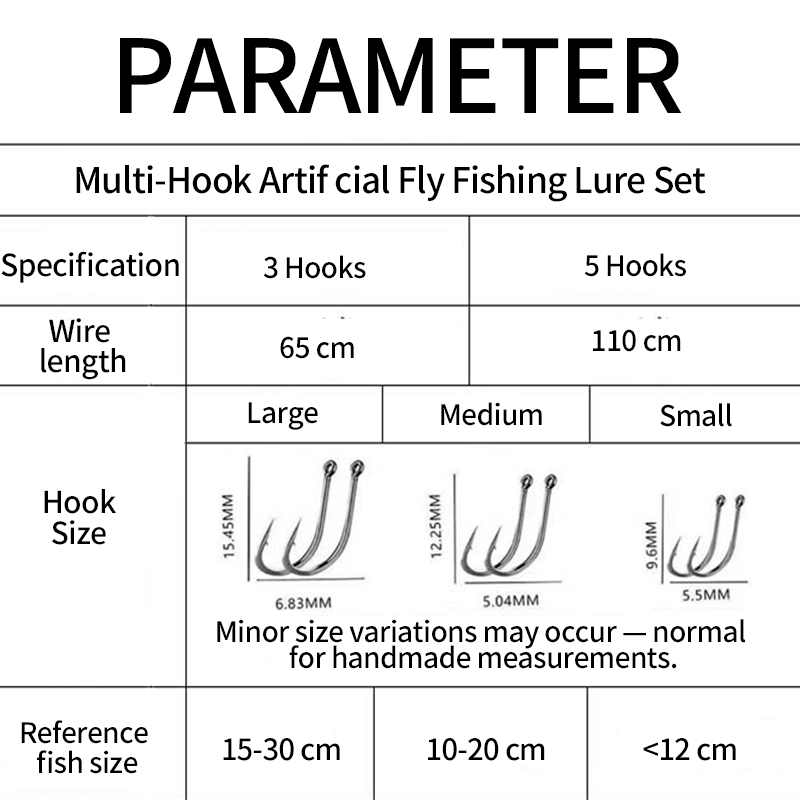 Künstliches Fliegenfischköder-Set mit mehreren Haken