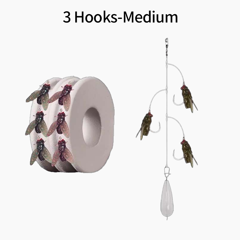 Künstliches Fliegenfischköder-Set mit mehreren Haken