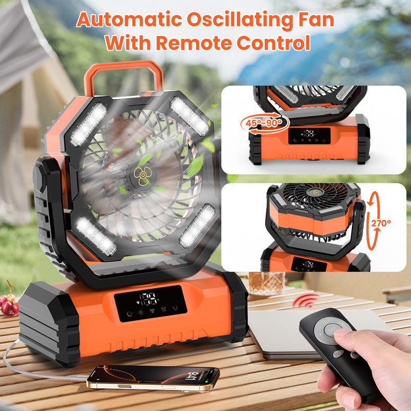 🔥Hot Sale 50% OFF🎁Tragbarer oszillierender Ventilator mit Fernbedienung