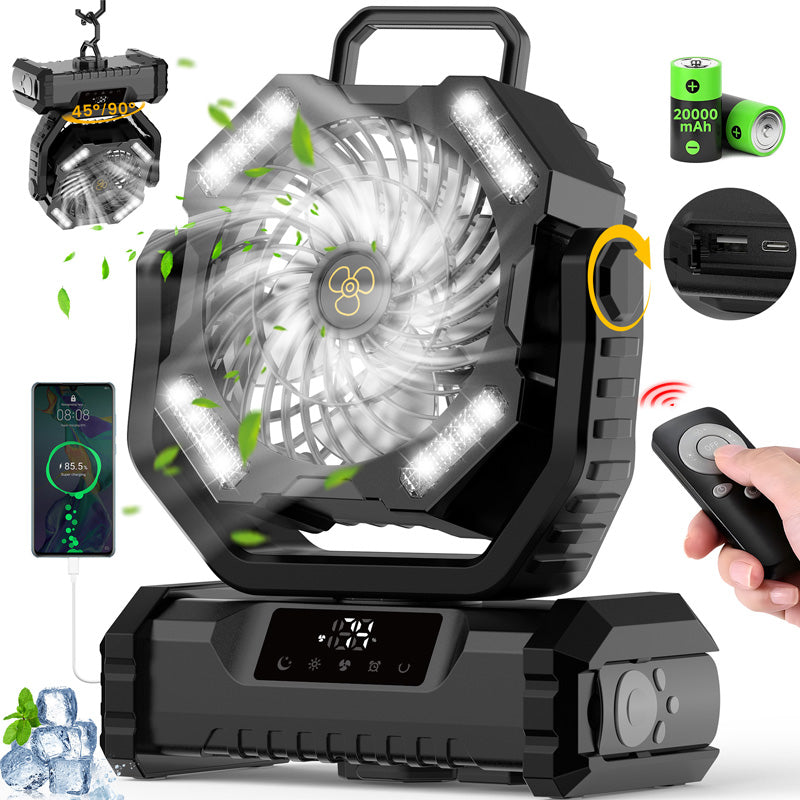 🔥Hot Sale 50% OFF🎁Tragbarer oszillierender Ventilator mit Fernbedienung