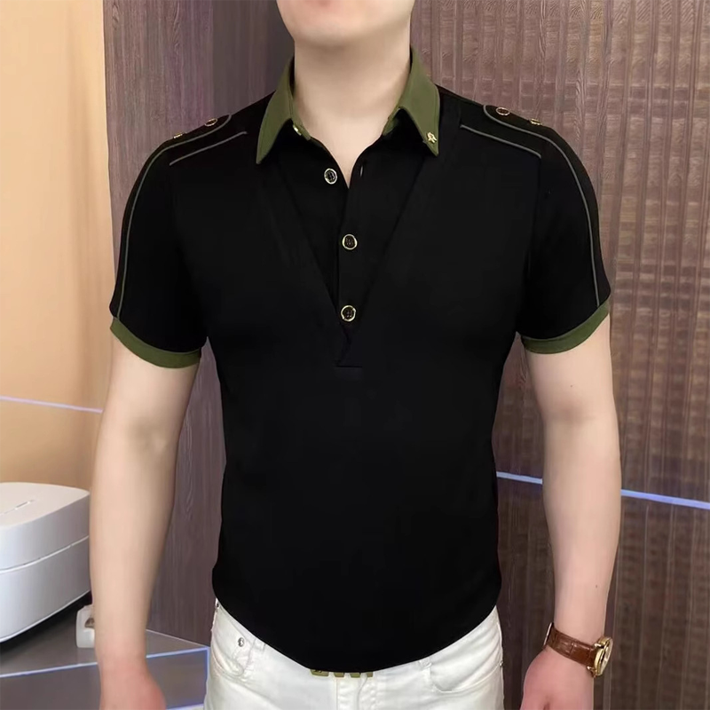 Men’s Comfortable Short Sleeve Lapel Top