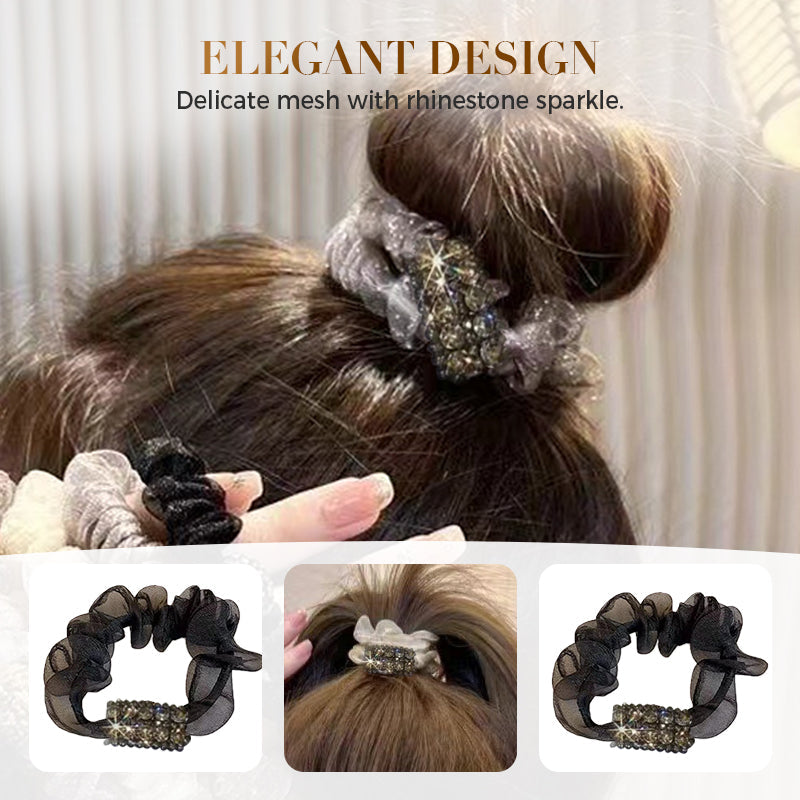 4PCS Elegant Rhinestone Elastic Hair Ties(50% OFF)
