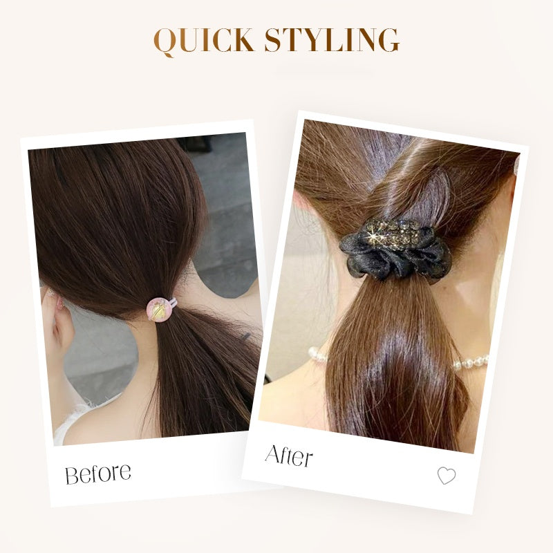 4PCS Elegant Rhinestone Elastic Hair Ties(50% OFF)
