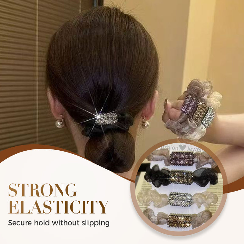 4PCS Elegant Rhinestone Elastic Hair Ties(50% OFF)