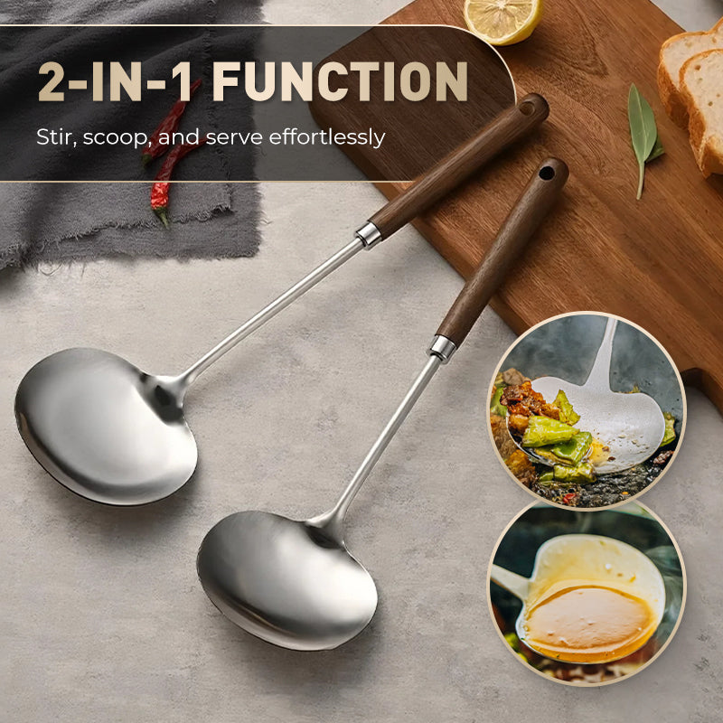 2-in-1-Rührlöffel aus Edelstahl