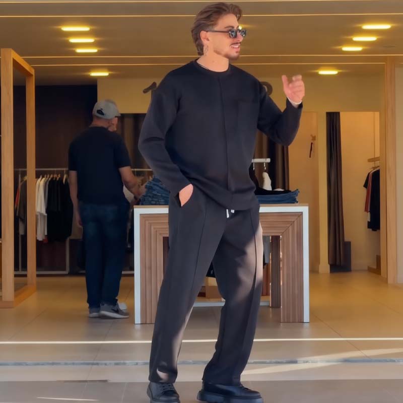 đ˘đ˘57 % RABATT!!!â¨Lässiges, dehnbares 2-teiliges Set fĂźr Herren, fĂźr den Herbst