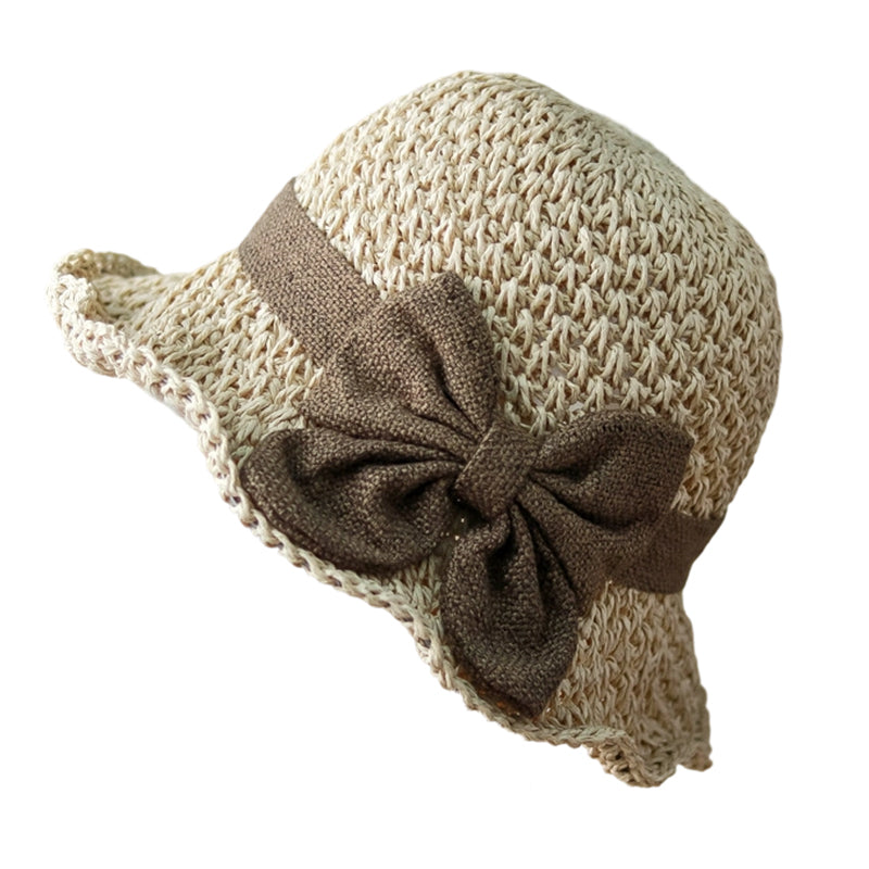 👒✨54 % Rabatt🔥Eleganter Sonnenhut aus geflochtenem Stroh mit Schleife