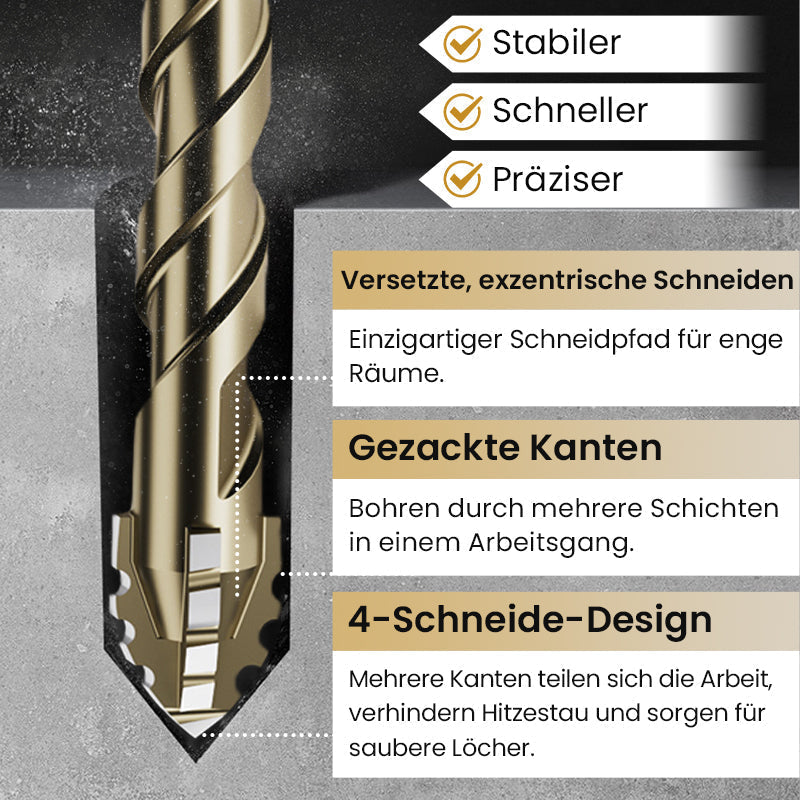 🔥2025 Heißer Verkauf 52% RABATT🔥Hochfester Exzenterbohrer-Satz mit 4 Schneiden