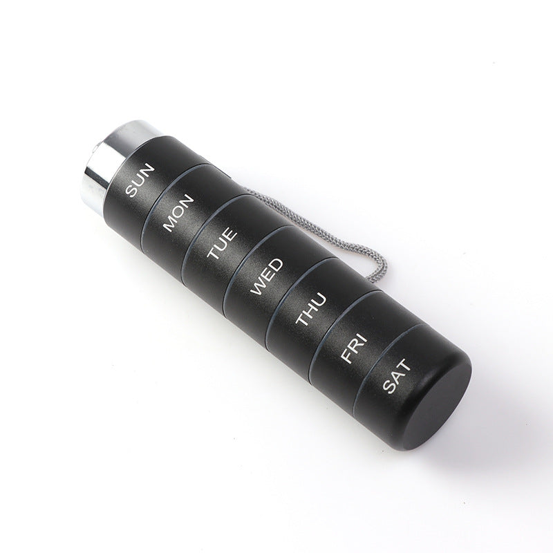 🔥🎁Neu: 50 % RABATT🔥Tragbare, wasserdichte Pillendose aus Aluminium für 7 Tage