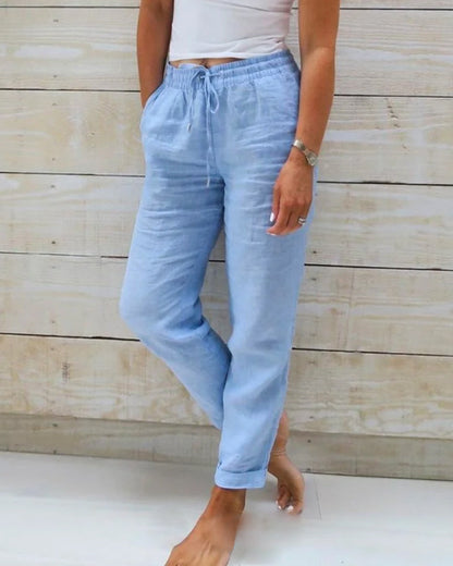 👖 56% RABATT! 🌿 Damenhose aus Baumwolle & Leinen mit Elastischem Bund – Bequem, Atmungsaktiv & Lässiger Look 🥰