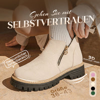 🥾 Damenschuhe trendig und komfortabel, runde Spitze mit Zip 🌟👢