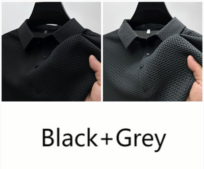 ⌛ Nur noch 3 Tage – 50 % auf alles! ⏰ Herren Polo-Shirt mit Kurzarm – Hemdkragen, Farbabrieb-freier Stoff, Vielseitig für Alltag & Büro