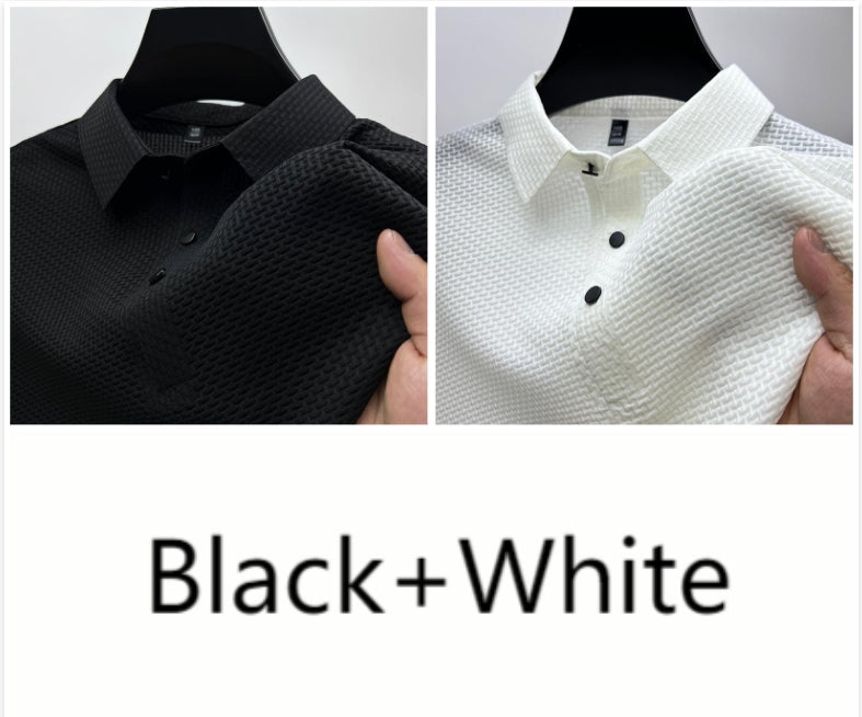 ⌛ Nur noch 3 Tage – 50 % auf alles! ⏰ Herren Polo-Shirt mit Kurzarm – Hemdkragen, Farbabrieb-freier Stoff, Vielseitig für Alltag & Büro