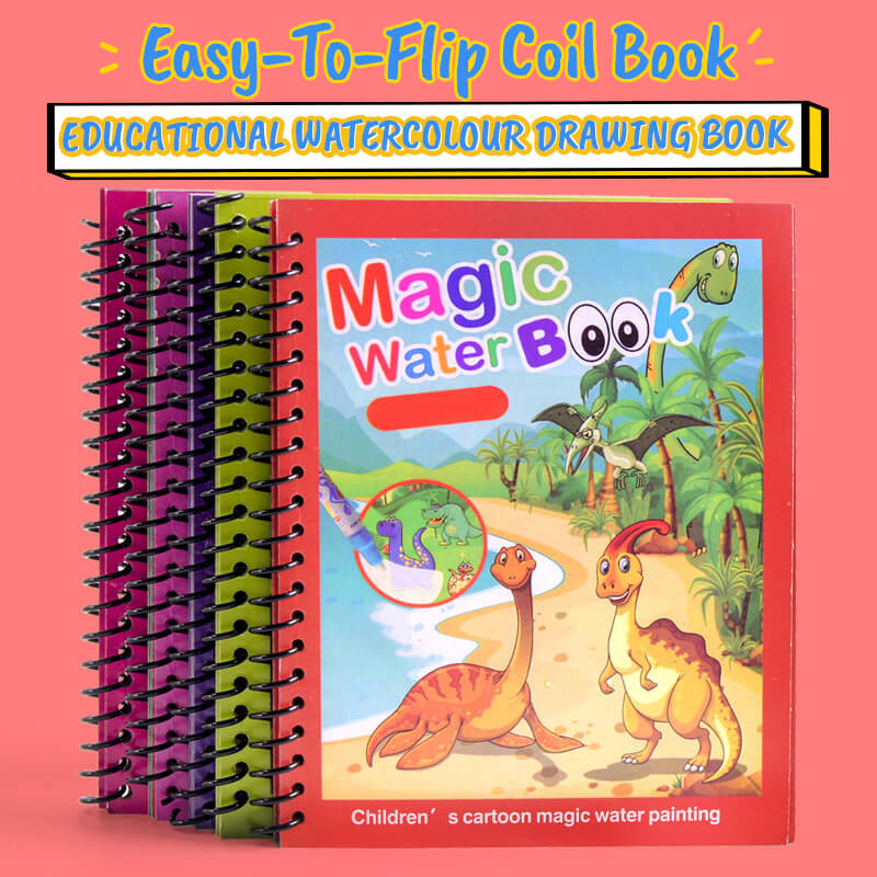 🎨 50% RABATT! ✨ MAGISCHE MALPUZZLE - WASSERFARBBUCH MIT 4 PINSELN, Lernspielzeug für Kinder ab 3 Jahren, Kreatives Beschäftigungsset 🖌️📚