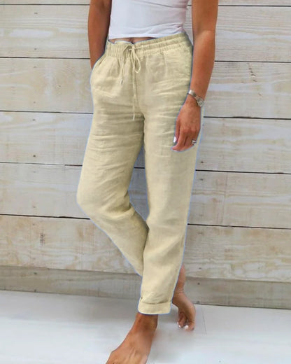 👖 56% RABATT! 🌿 Damenhose aus Baumwolle & Leinen mit Elastischem Bund – Bequem, Atmungsaktiv & Lässiger Look 🥰