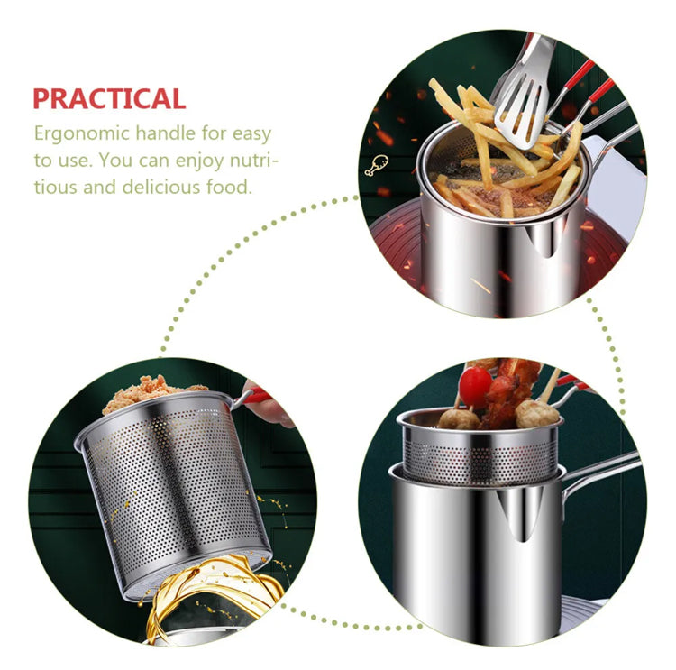 🔥Heißer Verkauf🔥304 Stainless Steel Deep Frying Pot Kitchen Fryer