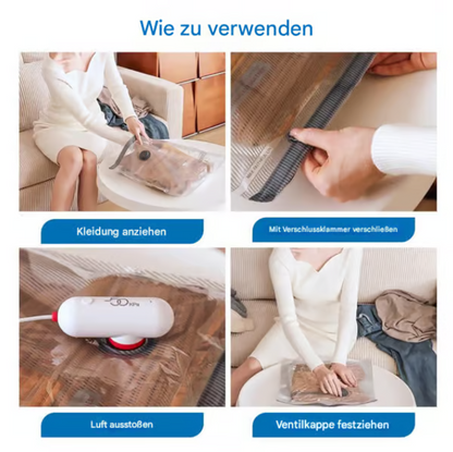 ⏳ Begrenzte Zeit – 60 % Rabatt! ✨🔥 USB-Elektro-Vakuum-Kompressionsbeutel ✨ Ein Set mit 6 Kompressionsbeuteln – Sparen Sie Platz und reisen Sie leicht!