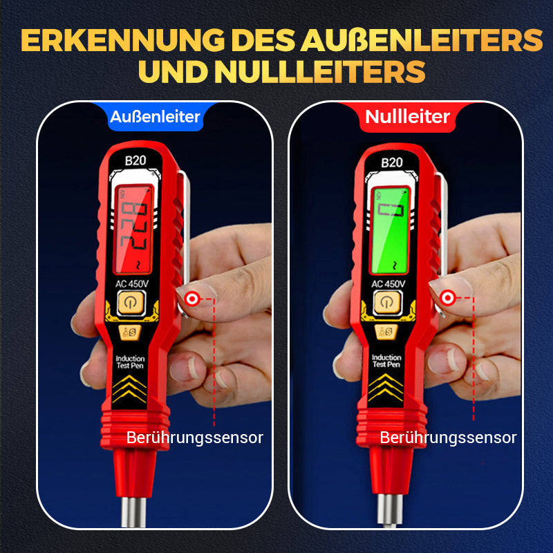 ⚡ 56% RABATT! 🔍 Berührungsloser Spannungsprüfer – AC 12-1000V, LCD-Anzeige mit Beleuchtung & Akustische/Visuelle Warnung 🛡️