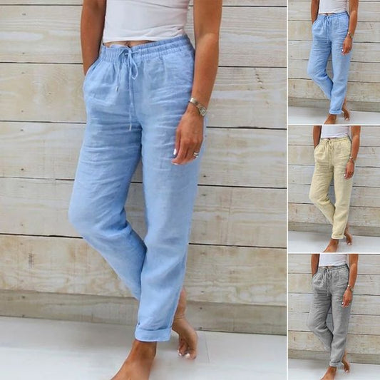 👖 56% RABATT! 🌿 Damenhose aus Baumwolle & Leinen mit Elastischem Bund – Bequem, Atmungsaktiv & Lässiger Look 🥰