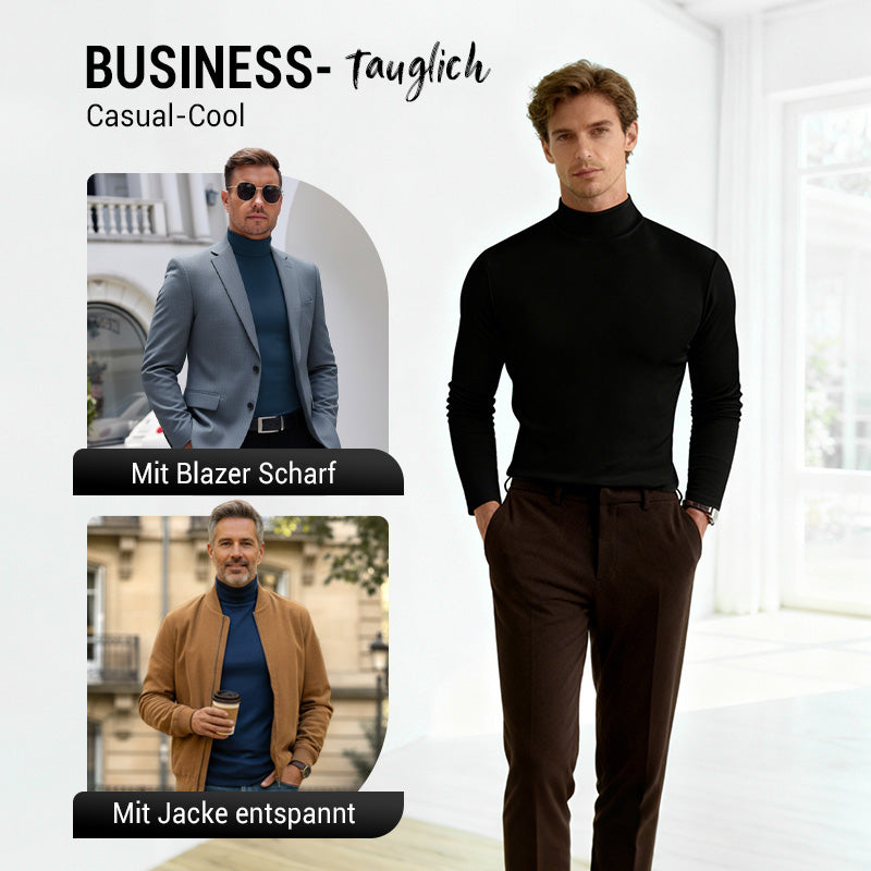 Slim Fit Langarm-T-Shirt für Herren mit Stehkragen