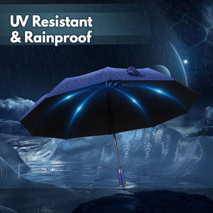 Winddichter LED Sonnen- und Regenschirm