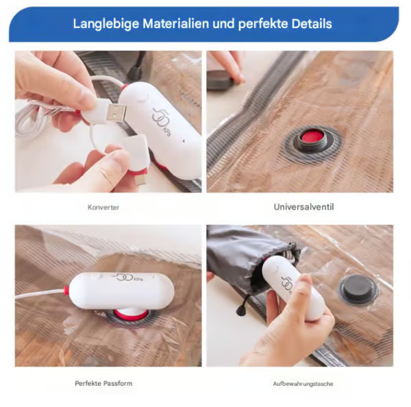 ⏳ Begrenzte Zeit – 60 % Rabatt! ✨🔥 USB-Elektro-Vakuum-Kompressionsbeutel ✨ Ein Set mit 6 Kompressionsbeuteln – Sparen Sie Platz und reisen Sie leicht!