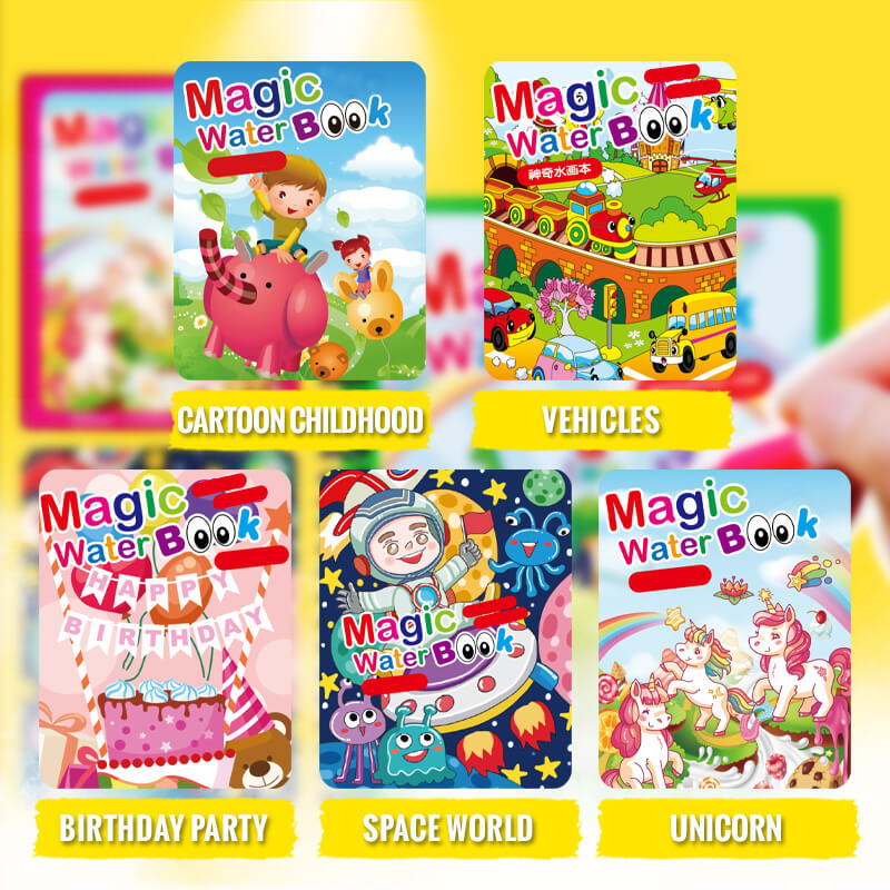 🎨 50% RABATT! ✨ MAGISCHE MALPUZZLE - WASSERFARBBUCH MIT 4 PINSELN, Lernspielzeug für Kinder ab 3 Jahren, Kreatives Beschäftigungsset 🖌️📚