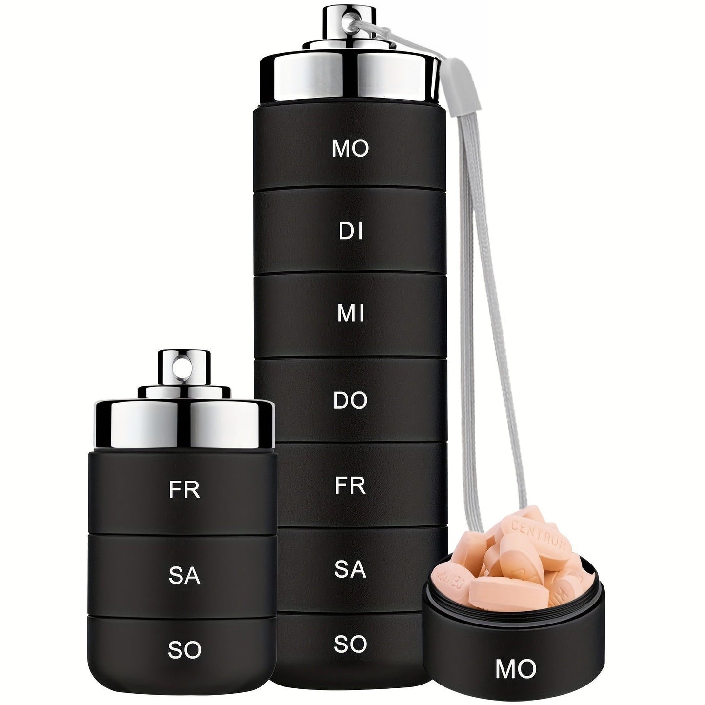 🔥🎁Neu: 50 % RABATT🔥Tragbare, wasserdichte Pillendose aus Aluminium für 7 Tage