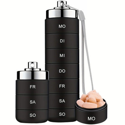 🔥🎁Neu: 50 % RABATT🔥Tragbare, wasserdichte Pillendose aus Aluminium für 7 Tage