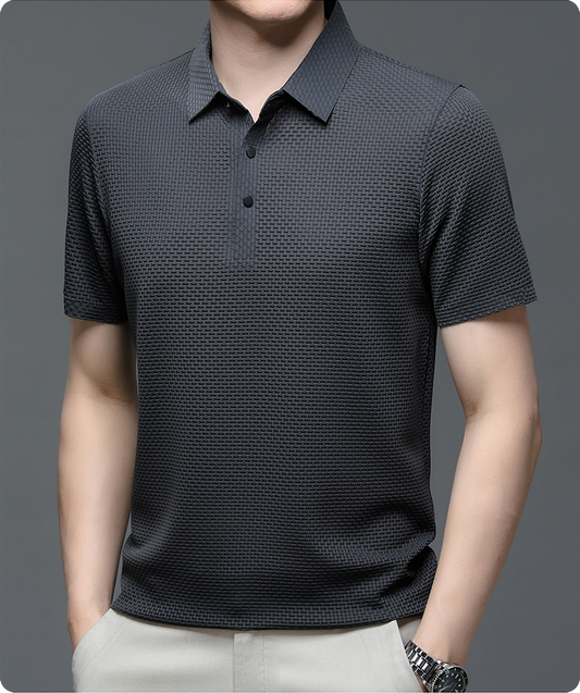 ⌛ Nur noch 3 Tage – 50 % auf alles! ⏰ Herren Polo-Shirt mit Kurzarm – Hemdkragen, Farbabrieb-freier Stoff, Vielseitig für Alltag & Büro