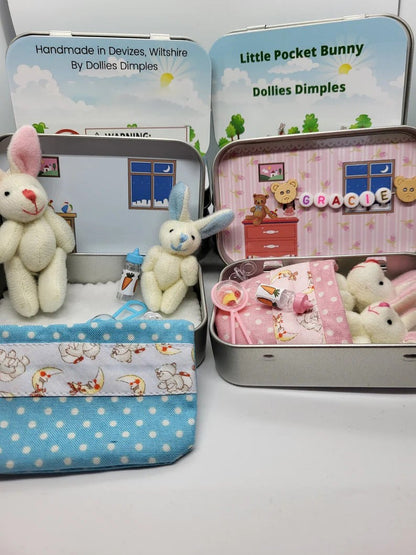 🔥 Bestes Ostergeschenk 50 % RABATT 🎁🐇Niedliche Häschen in einer Konservendose – Mutter und Babykaninchen