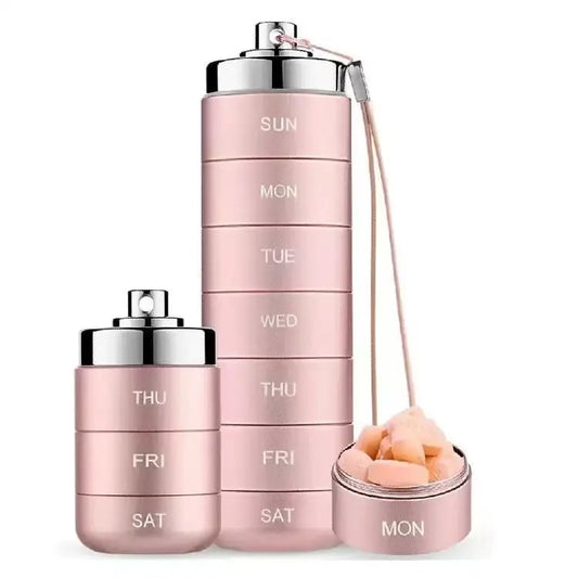 🔥🎁Neu: 50 % RABATT🔥Tragbare, wasserdichte Pillendose aus Aluminium für 7 Tage
