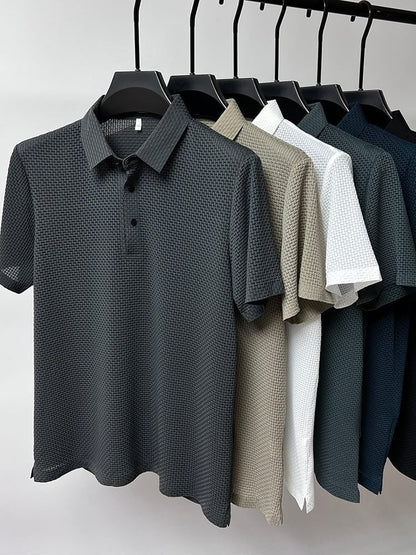 ⌛ Nur noch 3 Tage – 50 % auf alles! ⏰ Herren Polo-Shirt mit Kurzarm – Hemdkragen, Farbabrieb-freier Stoff, Vielseitig für Alltag & Büro