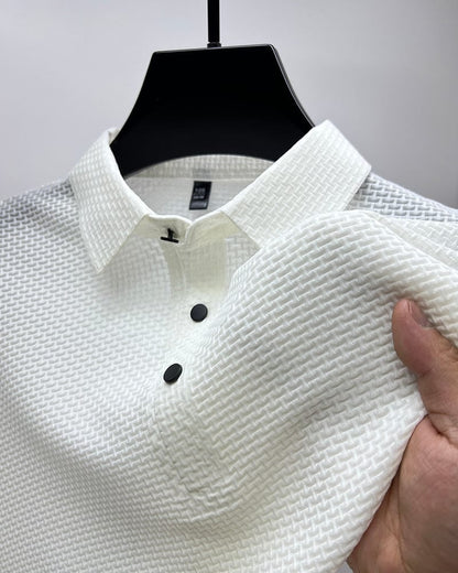 ⌛ Nur noch 3 Tage – 50 % auf alles! ⏰ Herren Polo-Shirt mit Kurzarm – Hemdkragen, Farbabrieb-freier Stoff, Vielseitig für Alltag & Büro