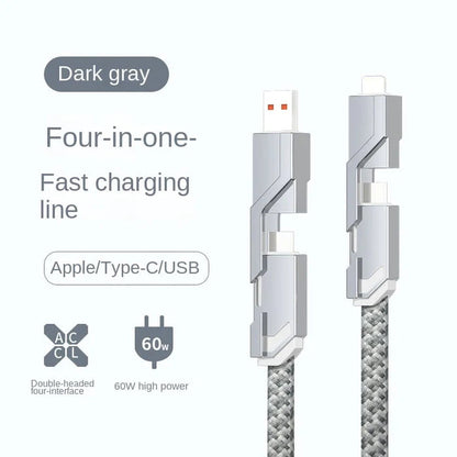 Geflochtenes 4-in-1-Ladekabel ohne Verwicklungen✨