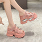 Plateau-Sandalen mit offener Spitze für Frauen