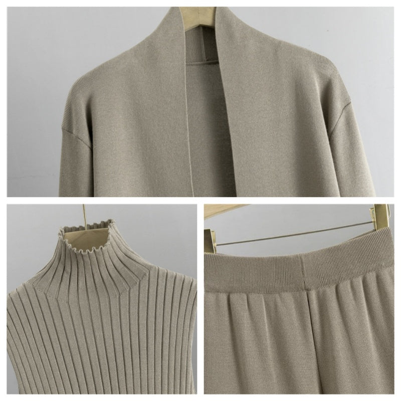 ✈️ Kostenlose Lieferung🔥3-teiliges Set - Herbstliche ärmellose Weste & Strickjacke & Hose