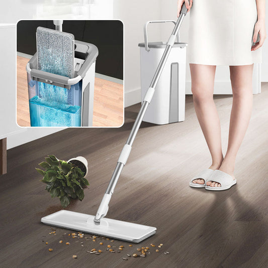 💥Neu eingetroffen - Preissenkung - 🏠✨Household Labor Saving Large Panel Mop Set - Nass & Trocken