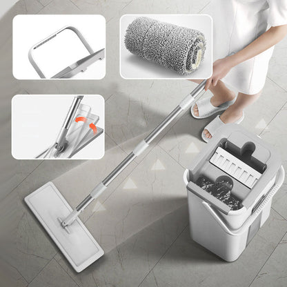 💥Neu eingetroffen - Preissenkung - 🏠✨Household Labor Saving Large Panel Mop Set - Nass & Trocken