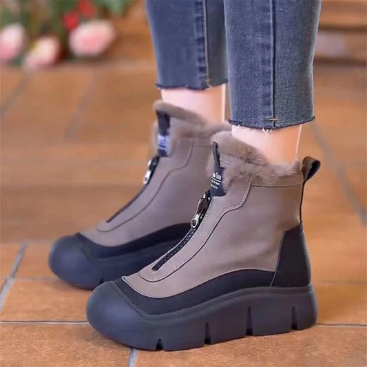 ✨👢Wasserdichte warme Damen-Schneestiefel mit Reißverschluss