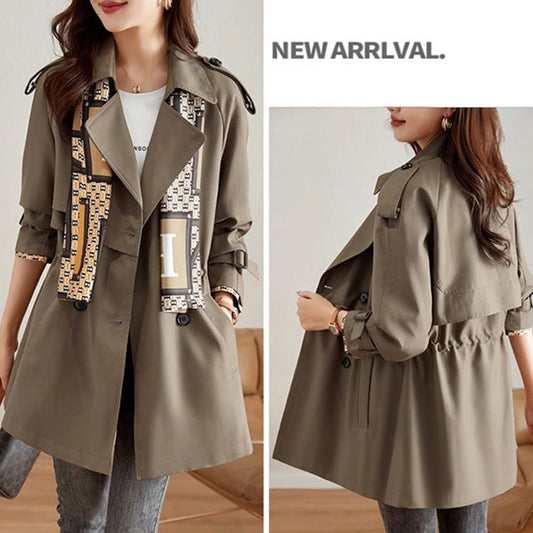 2025 Frühherbst✨Schlanker mittellanger Trenchcoat mit Revers für Damen