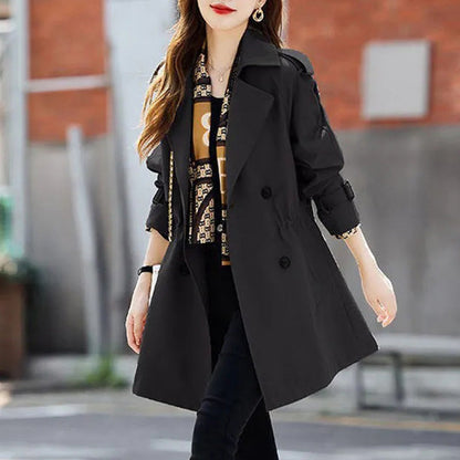 2025 Frühherbst✨Schlanker mittellanger Trenchcoat mit Revers für Damen